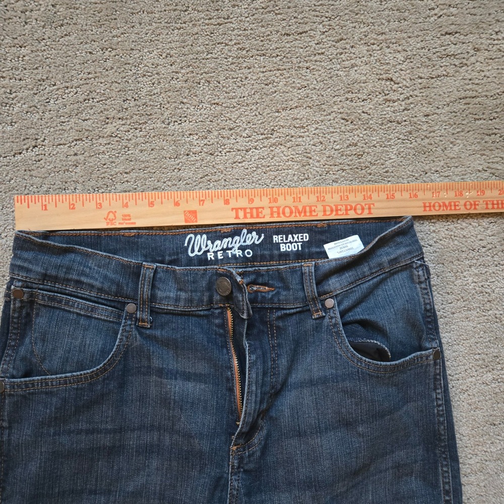 Wrangler Retro Relaxed Bootcut Jeans Mens 30x32 Dark Wash Denim 10WRT20FL - Picture 2 of 6